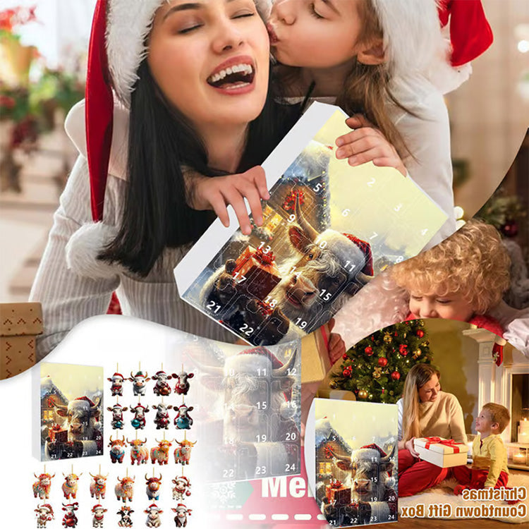 🎄Christmas Sale 50% OFF🎉Advent Calendar with Highland Cow Design